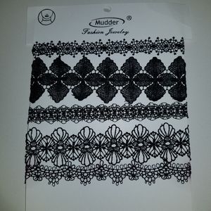 New Mudder Assorted Black Goth Chokers (5)